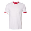 American Apparel Unisex White/Red Fine Jersey Ringer T-Shirt