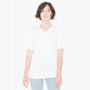 American Apparel Unisex White Organic Fine Jersey Short-Sleeve V-Neck