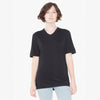 American Apparel Unisex Black Organic Fine Jersey Short-Sleeve V-Neck