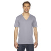 American Apparel Unisex Slate Fine Jersey Short-Sleeve V-Neck