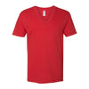 American Apparel Unisex Red Fine Jersey Short Sleeve V-Neck