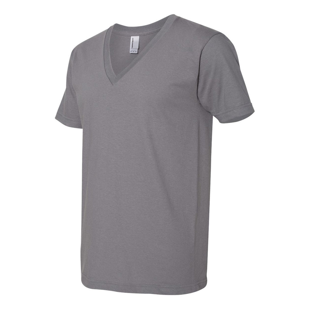 American Apparel Unisex Slate Fine Jersey Short Sleeve V-Neck