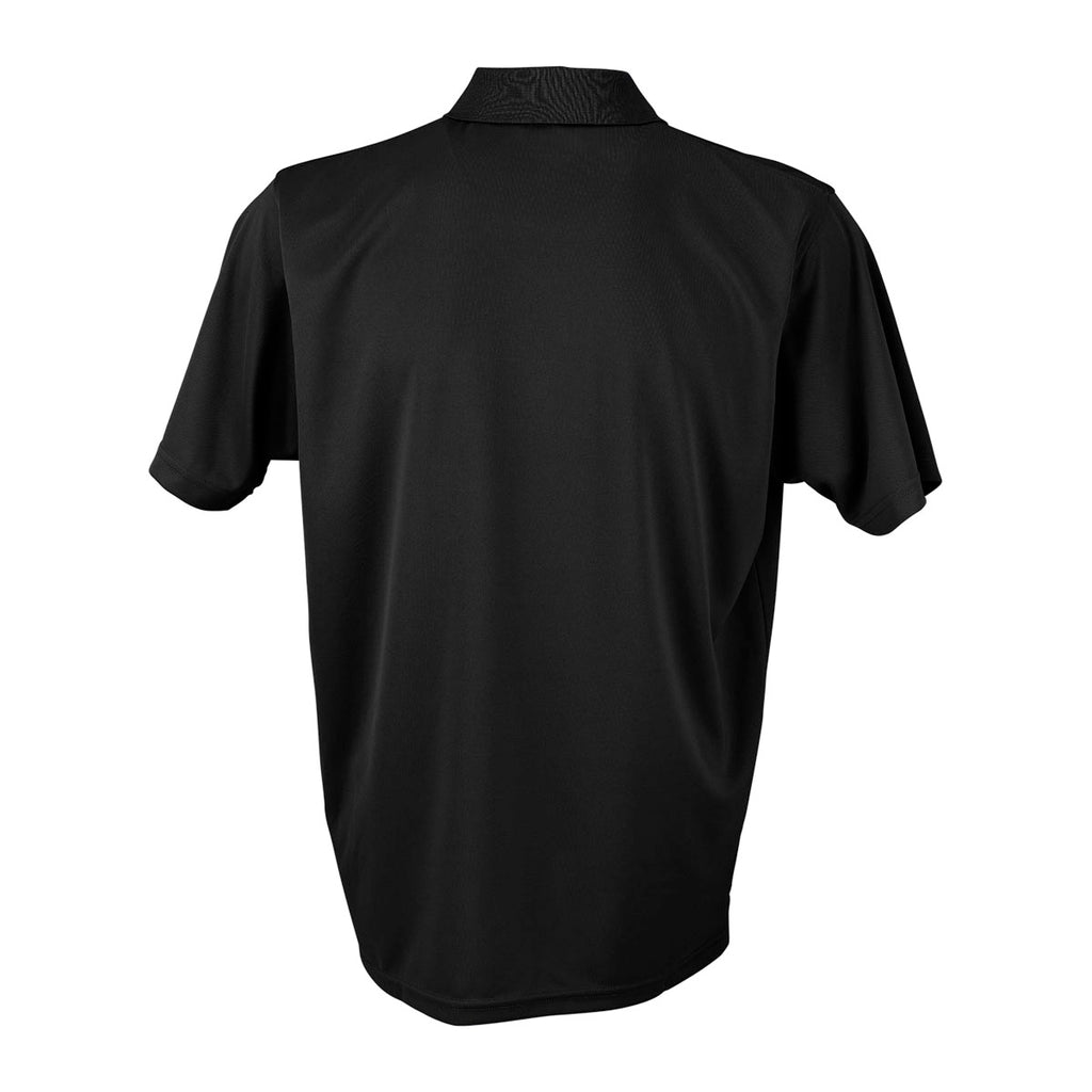 Vansport Men's Black Omega Solid Mesh Tech Polo