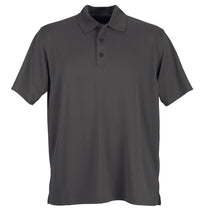 Vansport Men's Dark Grey Omega Solid Mesh Tech Polo