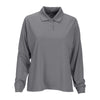 Vantage Women's Grey Omega Long Sleeve Solid Mesh Tech Polo