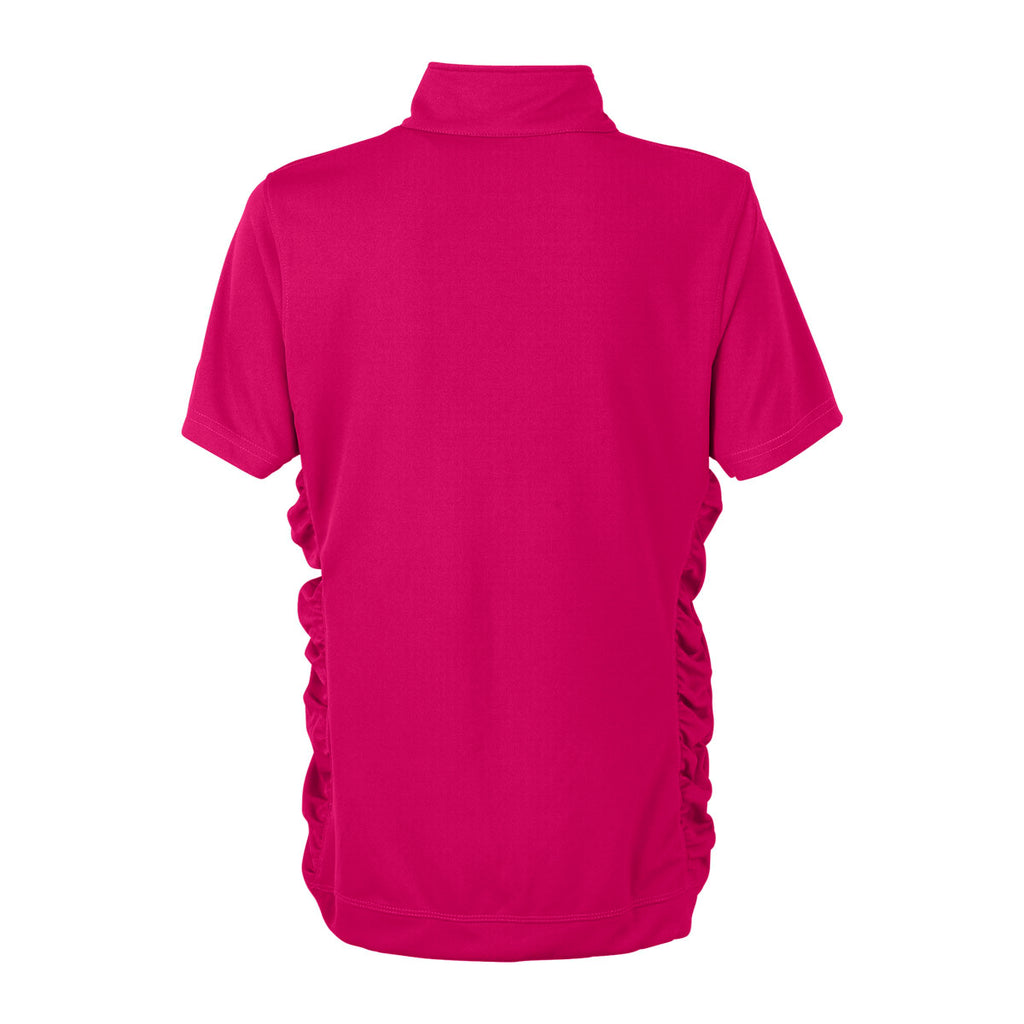 Vantage Women's Berry Pink Omega Ruched Polo