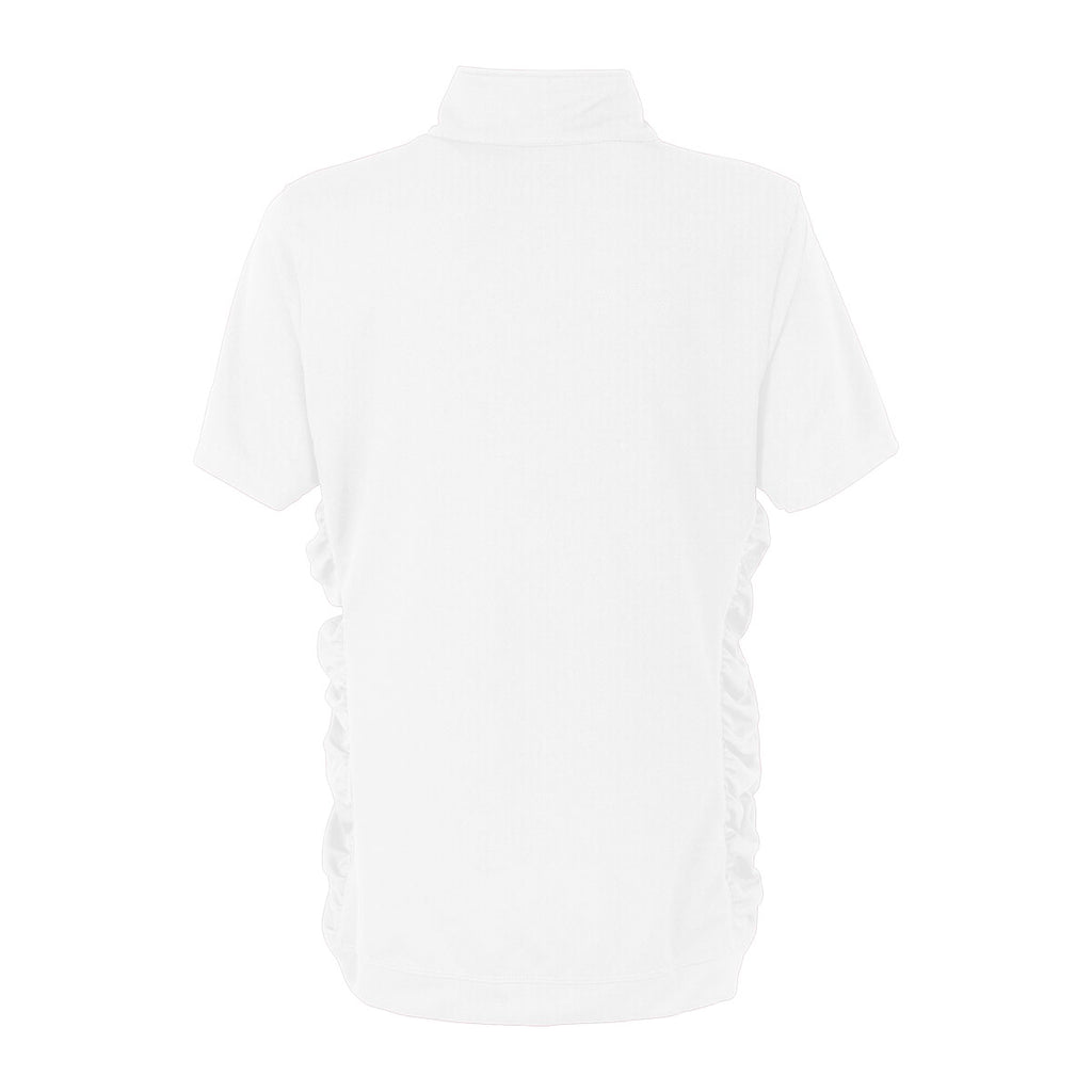 Vantage Women's White Omega Ruched Polo