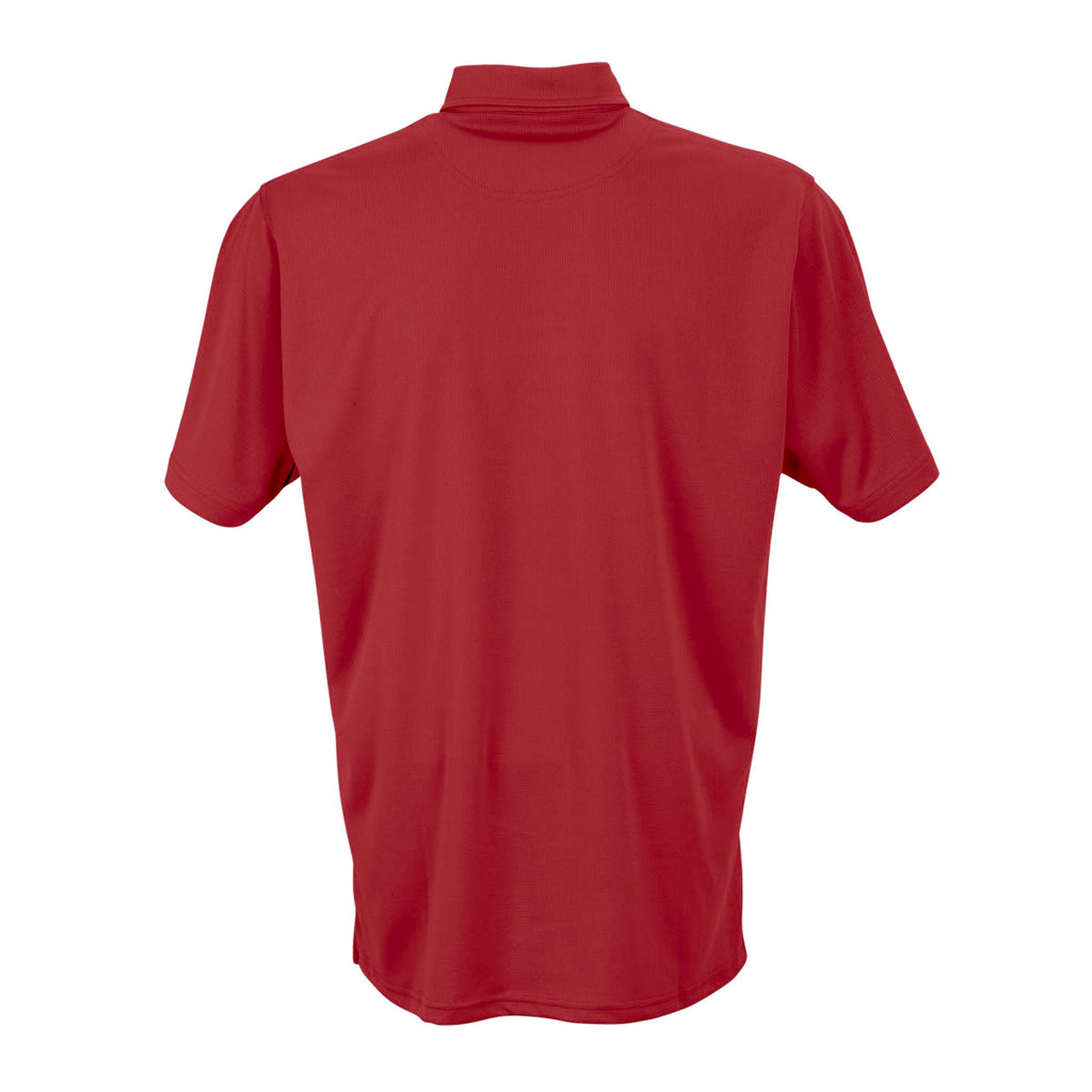 Vantage Men's Sport Red Micro-Waffle Mesh Polo