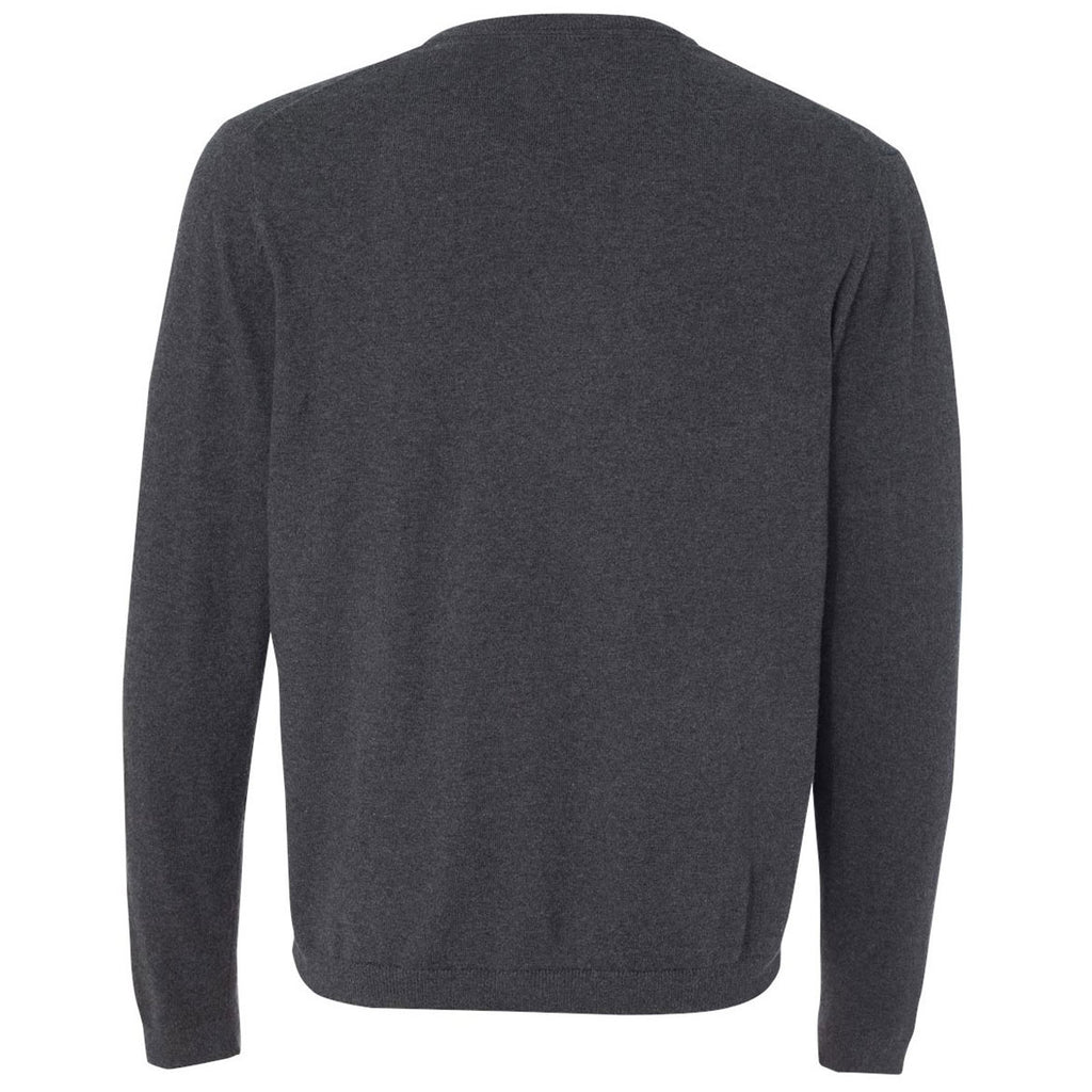 Weatherproof Men's Charcoal Heather Vintage Cotton Cashmere V-Neck Sweater