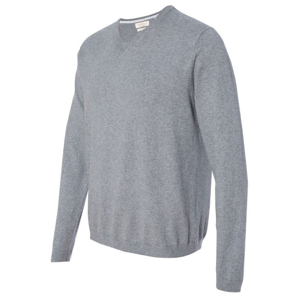 Weatherproof Men's Medium Grey Heather Vintage Cotton Cashmere V-Neck Sweater