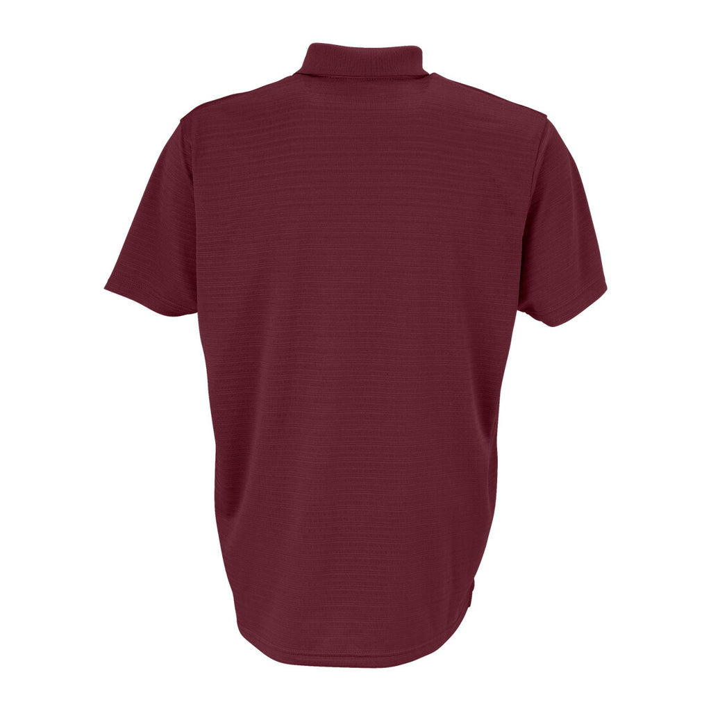 Vantage Men's Deep Maroon Textured Stripe Polo