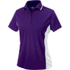 Charles River Women's Purple/White Color Blocked Wicking Polo