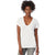 Alternative Apparel Women's White Melange Burnout Slinky V-Neck T-Shirt