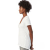 Alternative Apparel Women's White Melange Burnout Slinky V-Neck T-Shirt