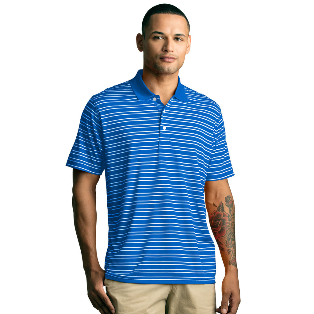 Vantage Men's Royal/White Tour Stripe Polo