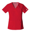 Cherokee Women's Red Flexibles V-Neck Knit Panel Top