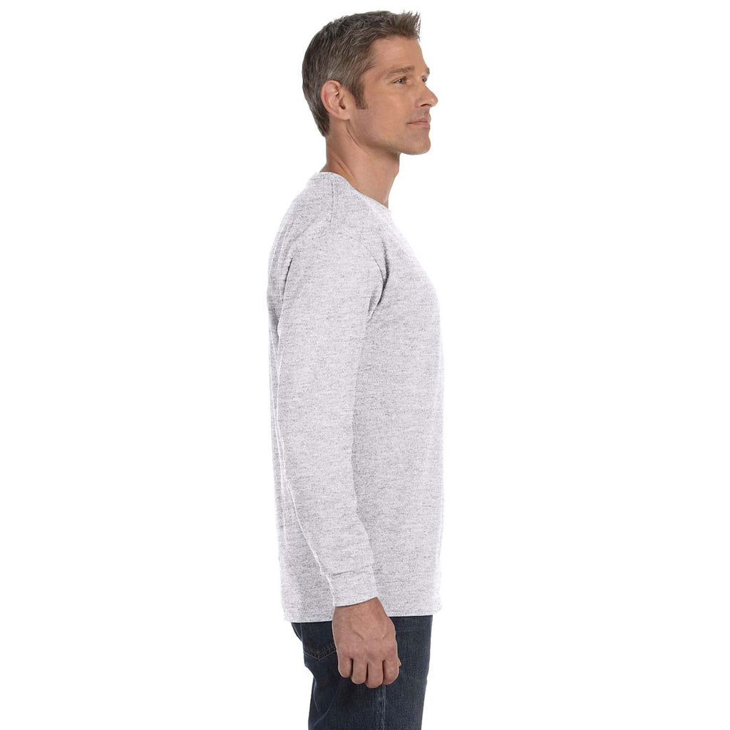 Jerzees Men's Ash 5.6 Oz Dri-Power Active Long-Sleeve T-Shirt