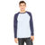 Bella + Canvas Men's Baby Blue/Navy Jersey Long-Sleeve Baseball T-Shirt