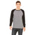 Bella + Canvas Men's Deep Heather/Black Jersey Long-Sleeve Baseball T-Shirt