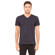 Bella + Canvas Unisex Dark Grey Jersey Short-Sleeve V-Neck T-Shirt