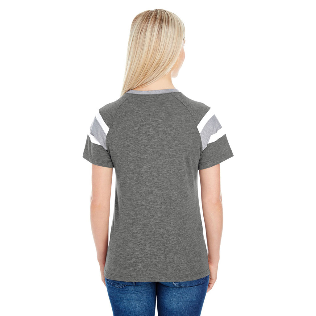 Augusta Sportswear Women's Slate/Athletic Heather/White Fanatic Short-Sleeve T-Shirt