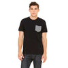 Bella + Canvas Men's Black/Deep Heather Jersey Short-Sleeve Pocket T-Shirt