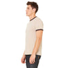 Bella + Canvas Men's Heather Tan/Brown Jersey Short-Sleeve Ringer T-Shirt