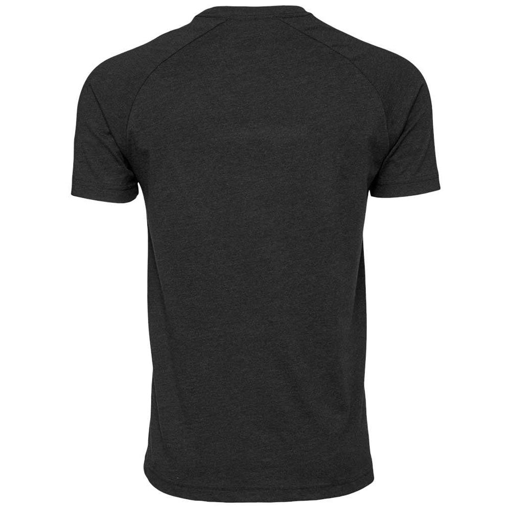 Bella + Canvas Men's Solid Black Blend Heather CVC Raglan Tee