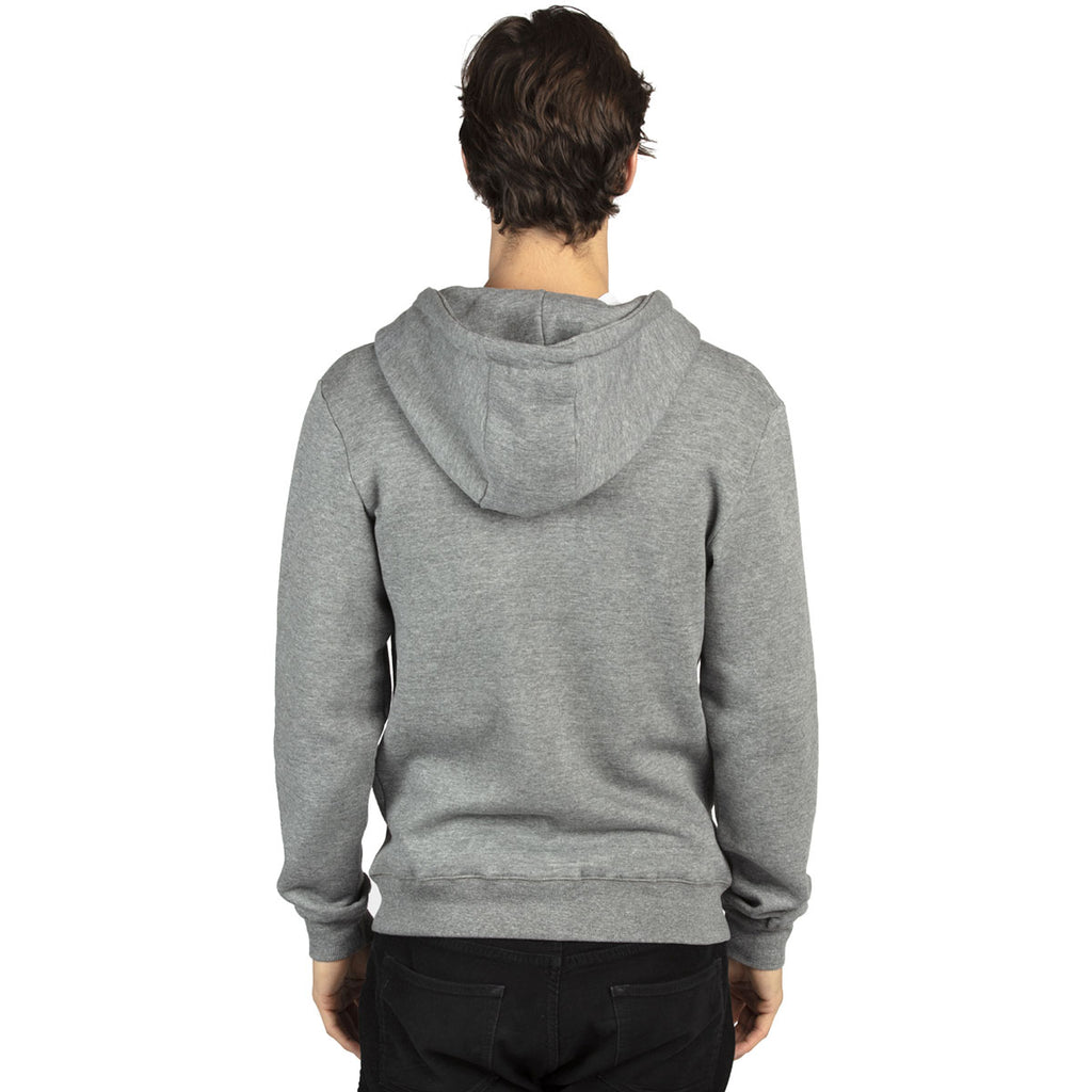 Threadfast Unisex Heather Grey Ultimate Fleece Full-Zip Hooded Sweatshirt