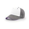 Richardson White/Charcoal/Purple Lifestyle Unstructured Washed Chino Cap