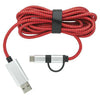 Good Value Red 8 ft Dual Charging Cable with USB-C