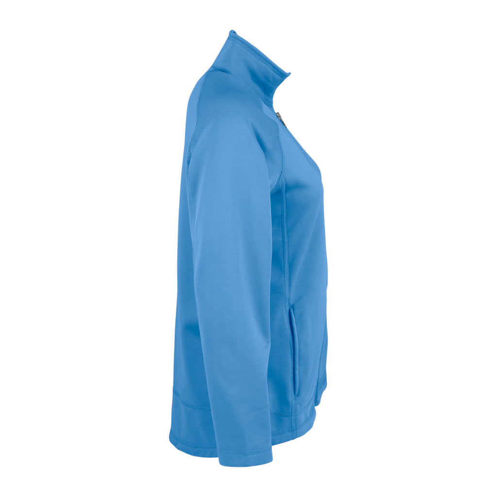 Vantage Women's Carolina Blue Brushed Back Micro-Fleece Full-Zip Jacket