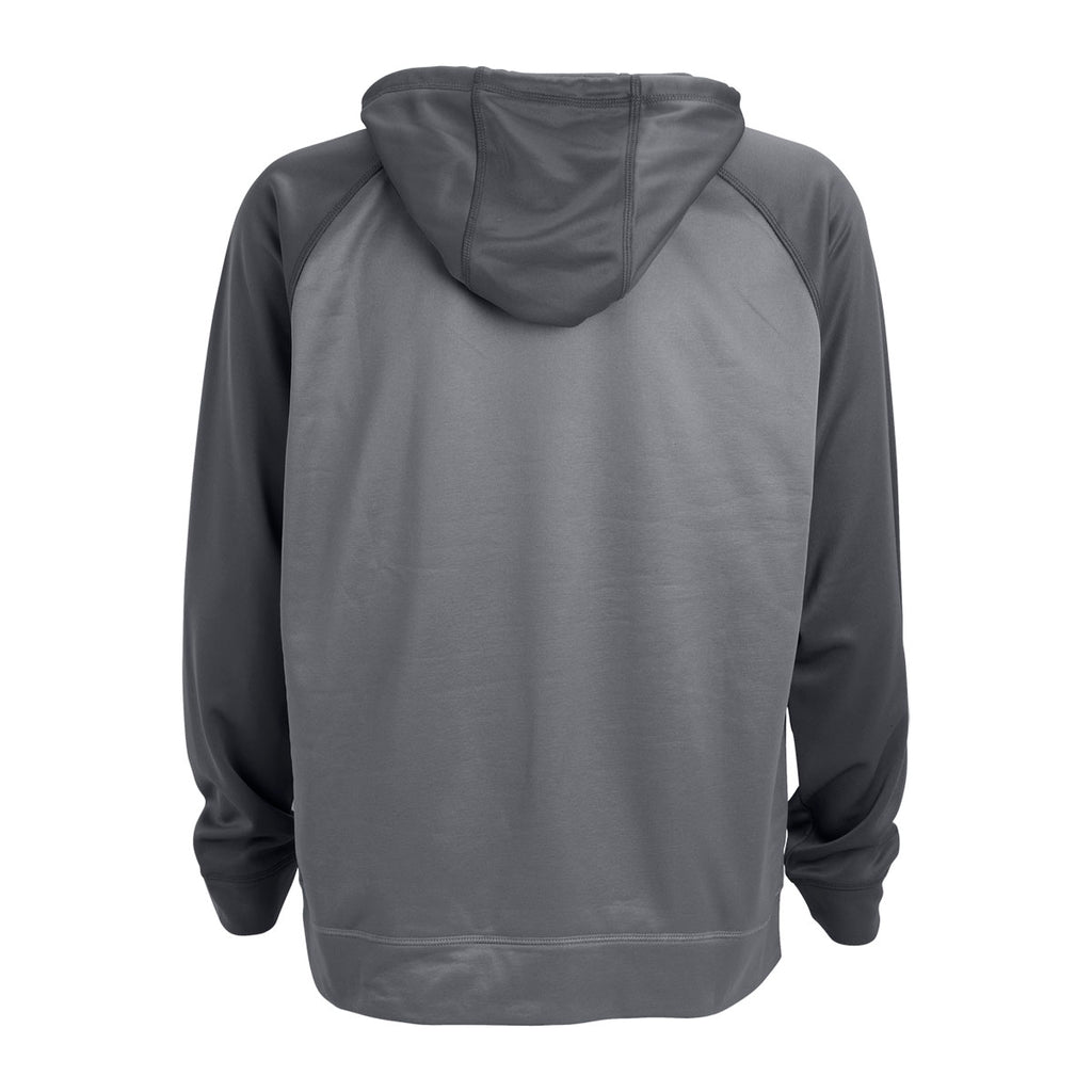 Vantage Men's Grey/Dark Grey Micro-Fleece Pullover Hoodie