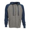 Vantage Men's Grey Heather/Navy Heather Full-Zip Two-Tone Jersey Knit Hoodie