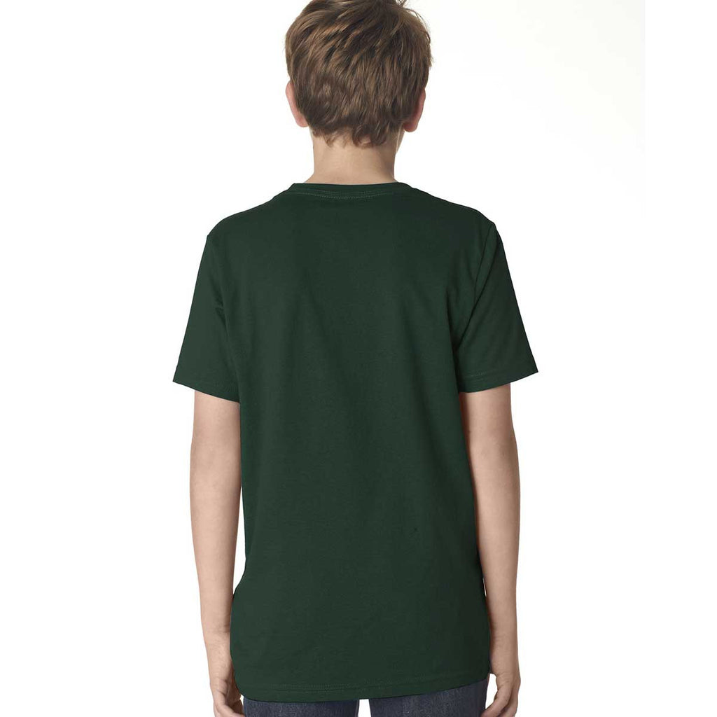 Next Level Boy's Forest Green Premium Short-Sleeve Crew Tee