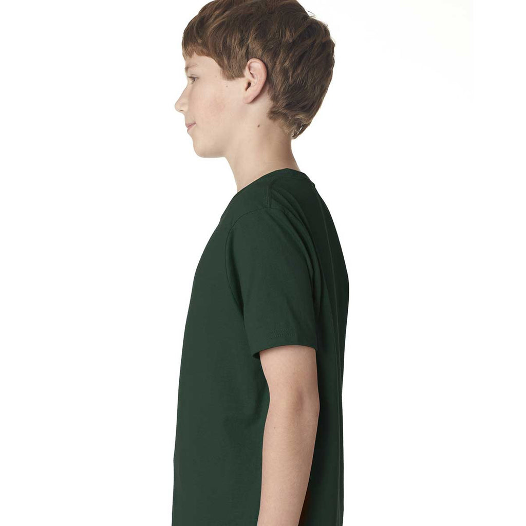 Next Level Boy's Forest Green Premium Short-Sleeve Crew Tee