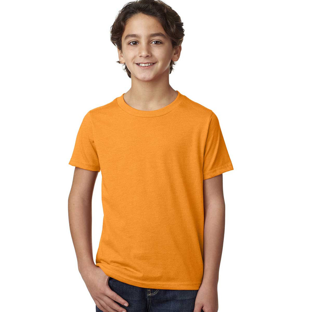 Next Level Boy's Orange CVC Crew Tee