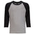 Next Level Youth Black/Dark Grey Heather CVC 3/4-Sleeve Raglan Tee