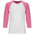 Next Level Youth Hot Pink/White CVC 3/4-Sleeve Raglan Tee