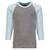 Next Level Youth Ice Blue/Dark Heather Grey CVC 3/4-Sleeve Raglan Tee