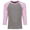 Next Level Youth Lilac/Dark Heather Grey CVC 3/4-Sleeve Raglan Tee