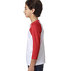 Next Level Youth Red/White CVC 3/4-Sleeve Raglan Tee