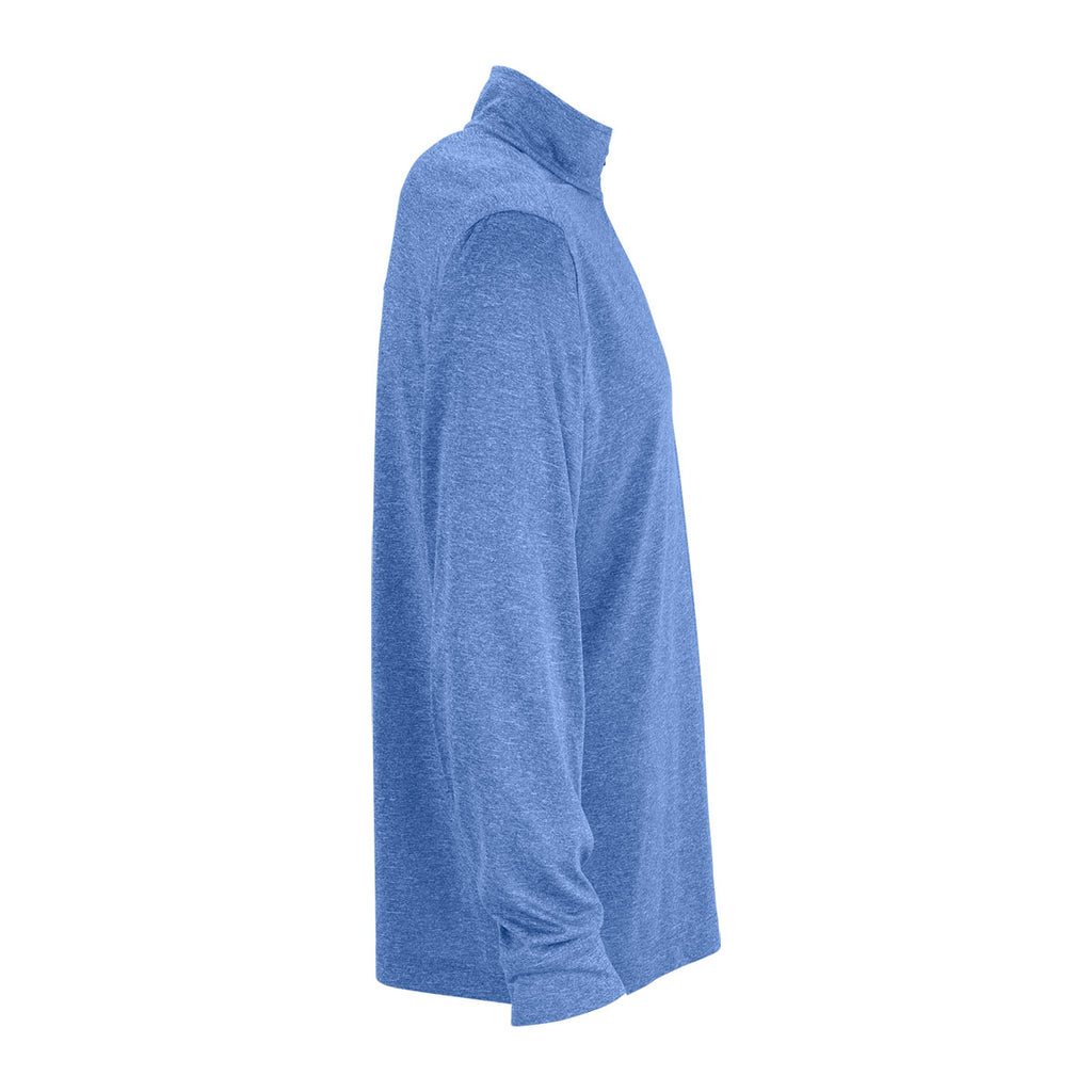 Vantage Men's Blue Heather/Grey Melange 1/4-Zip Tech Pullover