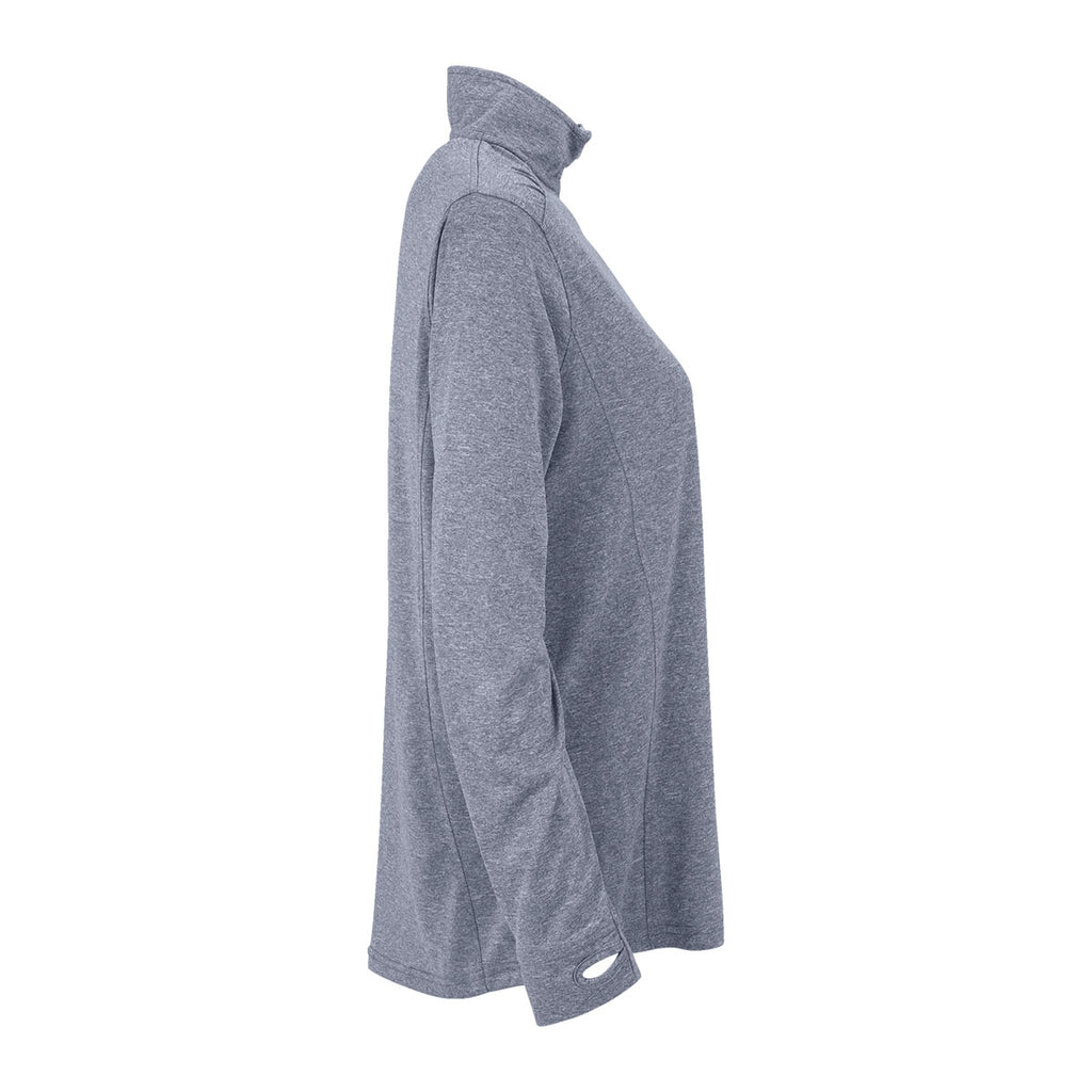 Vantage Women's Charcoal Heather/Grey Melange 1/4-Zip Tech Pullover