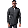 Vantage Men's Dark Grey Grid Quarter Zip Pullover