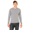 Bella + Canvas Men's Grey Triblend Jersey Long-Sleeve T-Shirt