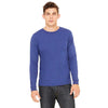 Bella + Canvas Men's Heather Navy Jersey Long-Sleeve T-Shirt