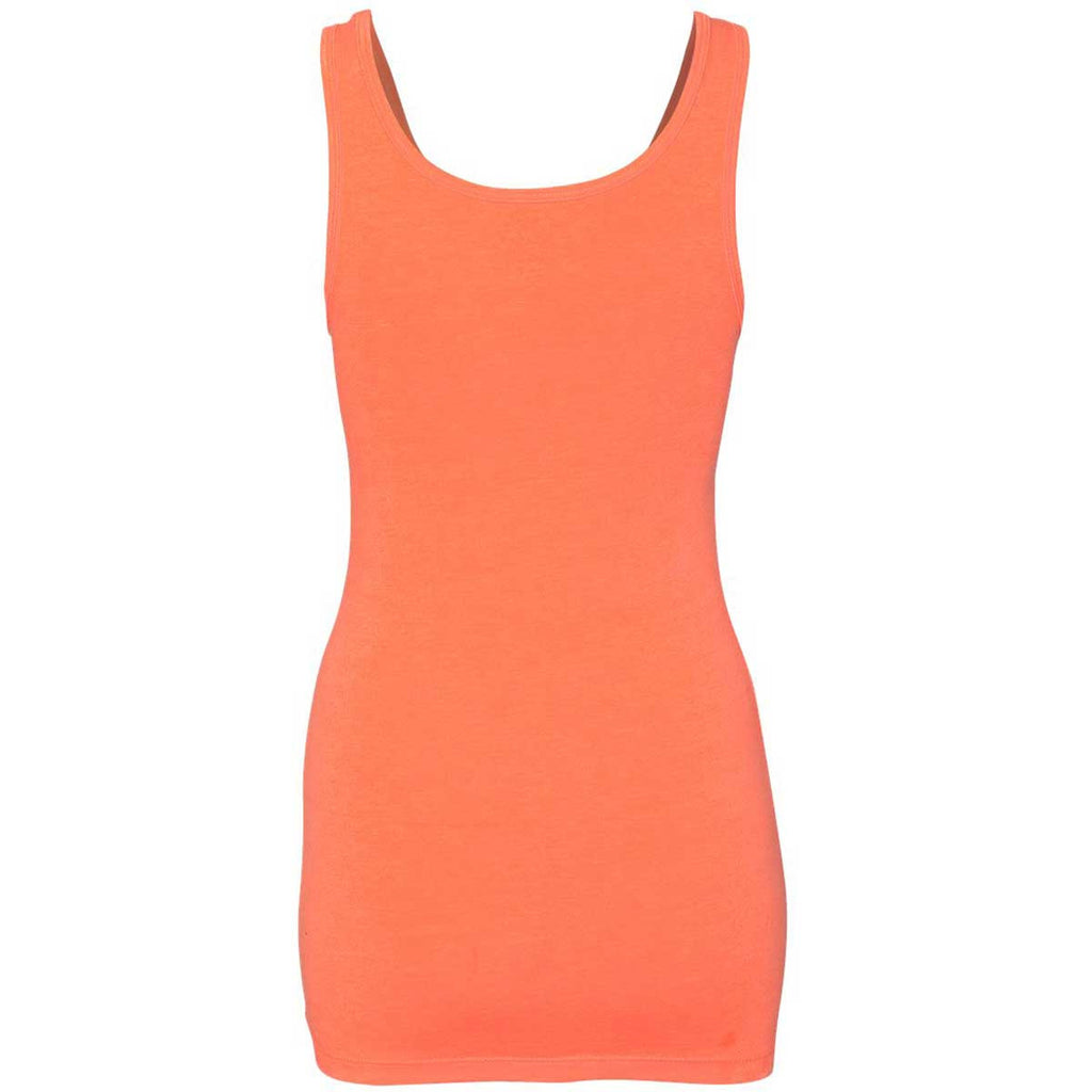 Next Level Women's Neon Heather Orange Jersey Tank Top