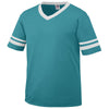 Augusta Sportswear Men's Teal/White Sleeve Stripe Jersey