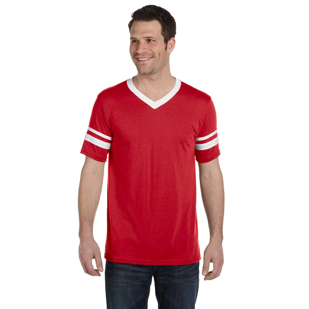 Augusta Sportswear Men's Red/White Sleeve Stripe Jersey